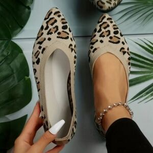 NWOB Breathable KNIT Sock FLATS. 🐆 PATTERN. 8 Leopard